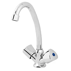 Mélangeur de lavabo avec vidage et flexibles Femelle 12/17 en laiton chromé Grenvik