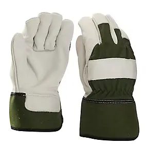 Gants de manutention en cuir vert Verve - Taille 10 (XL)