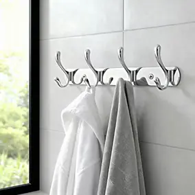 Barre 4 crochets Ormara chromé GoodHome