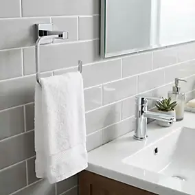 Anneau porte serviettes Alessano chromé GoodHome