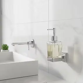 Distributeur de savon mural en verre et chromé Alessano GoodHome