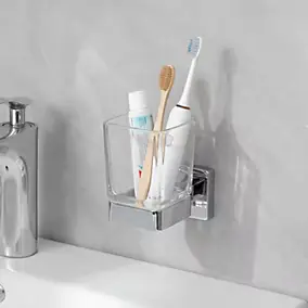 Gobelet mural en verre et chromé Alessano GoodHome