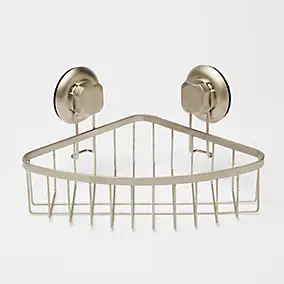 Panier d'angle Tenno avec ventouse pour douche acier chromé et ABS GoodHome
