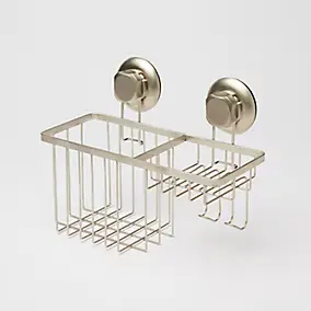 Panier de douche et porte-savon Tenno avec ventouse acier chromé et ABS GoodHome