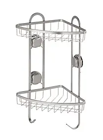 Étagère d'angle de douche Tenno avec ventouse acier chromé et ABS GoodHome