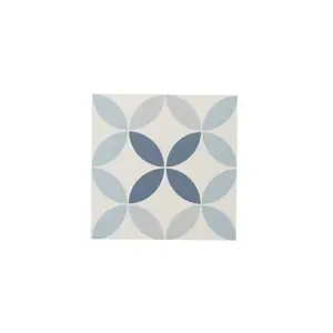 Carrelage intérieur sol/mur "Hydrolic" décor circle bleu - l. 20 x L. 20 cm