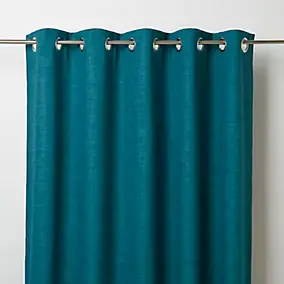 Rideau occultant GoodHome Novan bleu l.140 x H.260 cm