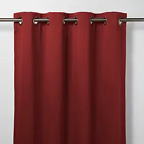 Rideau occultant GoodHome Vestris rouge l.140 x H.260 cm