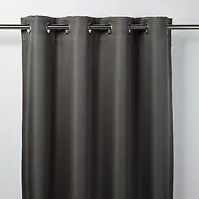 Rideau occultant GoodHome Moggo gris foncé l.140 x H.260 cm