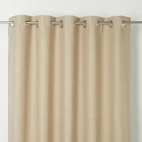 Rideau occultant à œillets Novan couleur lin l.140 x H.260 cm GoodHome