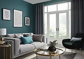Rideau GoodHome Digga bleu l.140 x H.260 cm