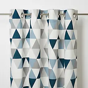 Rideau GoodHome Rima bleu l.140 x H.260 cm