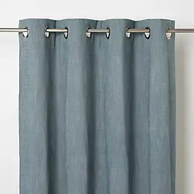 Rideau GoodHome Tiga vert bleu l.140 x H.260 cm