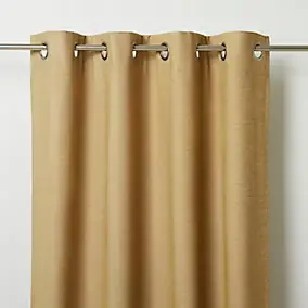 Rideau tamisant à œillets Digga jaune l.140 x H.260cm GoodHome