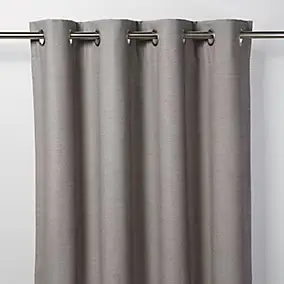 Rideau tamisant à œillets Digga gris l.140 x H.260cm GoodHome
