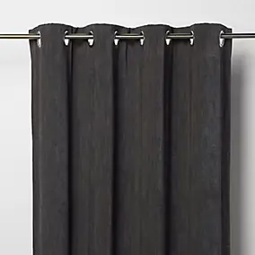 Rideau tamisant à œillets Pahea gris foncé l.135 x H.260cm GoodHome