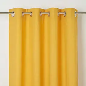 Rideau GoodHome Novan jaune l.140 x H.260 cm