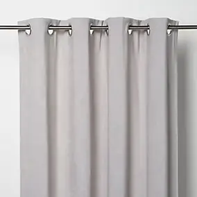 Rideau tamisant à œillets Pahea gris l.135 x H.260cm GoodHome