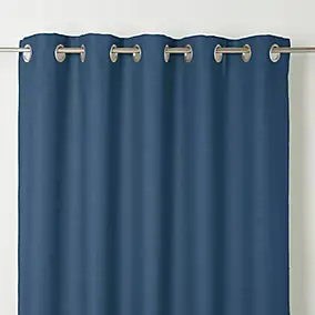 Rideau GoodHome Novan bleu foncé l.140 x H.260 cm