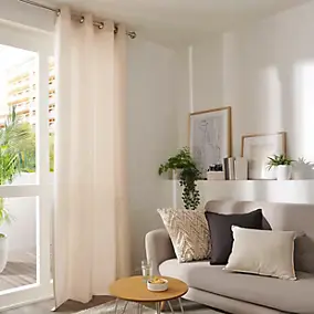 Rideau tamisant à œillets Hiva ivoire l.140 x H.260 cm GoodHome