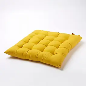 Galette de chaise GoodHome Hiva jaune 45 x 45 cm
