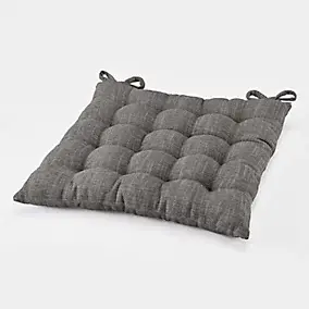 Galette de chaise GoodHome Tiga noir 45 x 45 cm