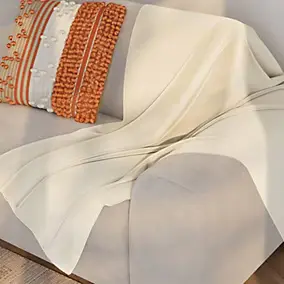 Plaid polaire 1px Cocooning beige ivoire l.120 x L.170cm