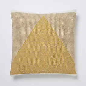 Coussin polyester Sagar jaune L.45 x l.45 cm