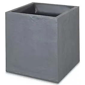 Bac carré plastique Durdica gris anthracite 39,5 x 39,5 x h. 43,5 cm