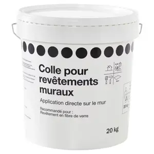 Colle blanche prête à l'emploi pour revêtement muraux - 20 kg