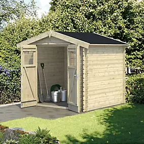 Abri de jardin bois coloris naturel ép.19 mm surface totale 5,3 m², Klikstrom Mokau