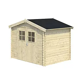 Abri de jardin GoodHome Mokau bois ép.19 mm surface totale 5,92m²