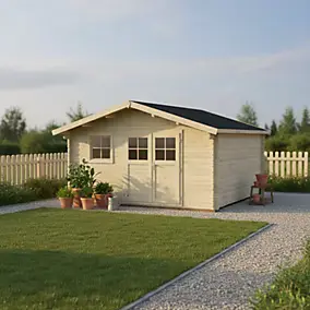 Abri de jardin Klikstrom Oreti bois naturel ép.44 mm surface totale 23.13m²