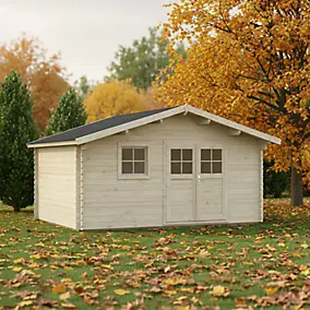 Abri de jardin Klikstrom Oreti bois naturel ép.44 mm surface totale 25.9m²