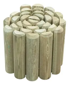 Bordure bois demi-rondin l. 2 m x h. 25 cm x ép. 3 cm