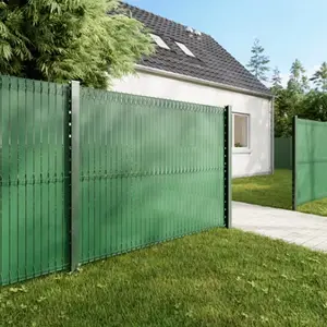 Poteau pour grillage rigide à encoches vert - H. 160 cm