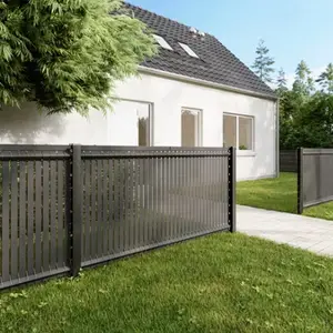 Poteau pour grillage rigide à encoches gris - H. 110 cm