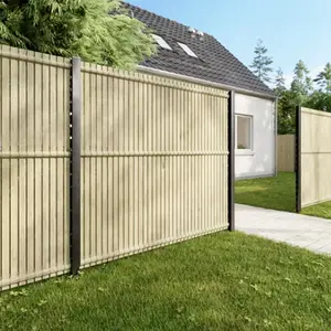Poteau pour grillage rigide à encoches gris - H. 180 cm
