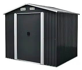Abri de jardin en métal coloris gris ép.0,3 mm surface extérieure 4,62 m², GoodHome Basic
