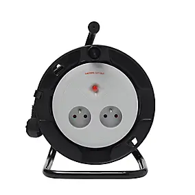 Enrouleur de bricolage H05VVF 3G1mm² 2 prises 15m