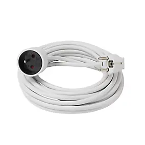 Rallonge blanche H05VVF 3G1 5mm² 10m avec clapet