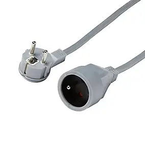 Rallonge intérieur H05VV-F Diall 3 x 1.5 mm² 3m + prise métal