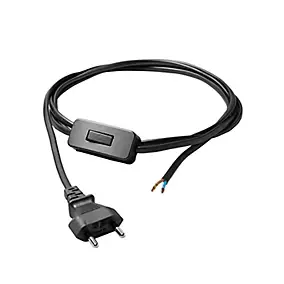 Cordon de lampe avec interrupteur noir Diall 2m