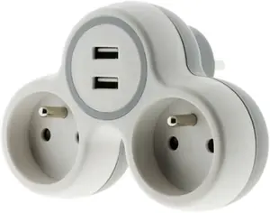Triplite 2 x 16a + 2 USB NF Puissance 3680 W. Coloris blanc.