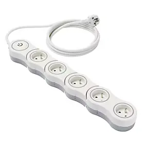 Multiprise avec interrupteur 5 prises Diall modulable 2m