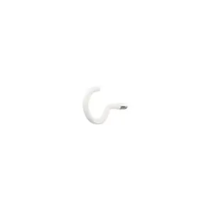 Crochet rond à visser en acier plastifié blanc 20x12 mm - 20 pièces