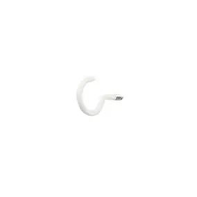 Crochet rond à visser en acier plastifié blanc 30x17 mm - 4 pièces