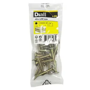 Vis de charnière 6 x 40 mm 20 pièces - DIALL