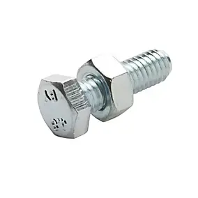 10 boulons tête héxagonale zingué 6 x 20 mm