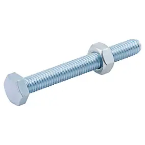 10 boulons tête héxagonale zingué 6 x 50 mm